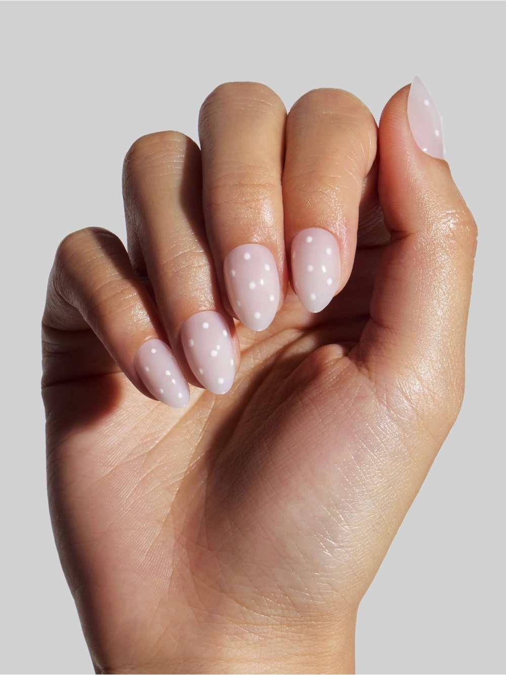 Sugar Dot Celebritips Extra Short Almond Press On Nails White Polka Dot NIB